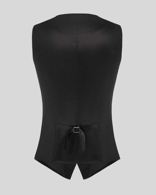 Sleek Black Formal Waistcoat – Timeless Elegance by Chic India