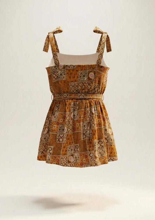 Chic India Tie Strap Peplum Top short kurti style