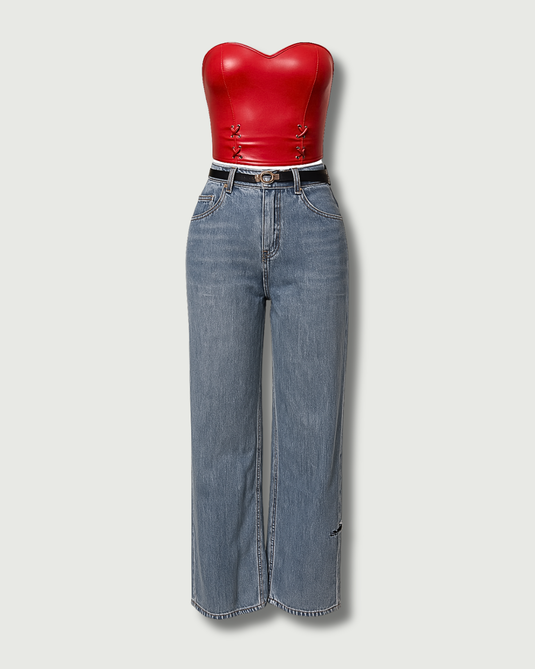 High-Waisted Wide-Leg Denim Jeans – Chic India