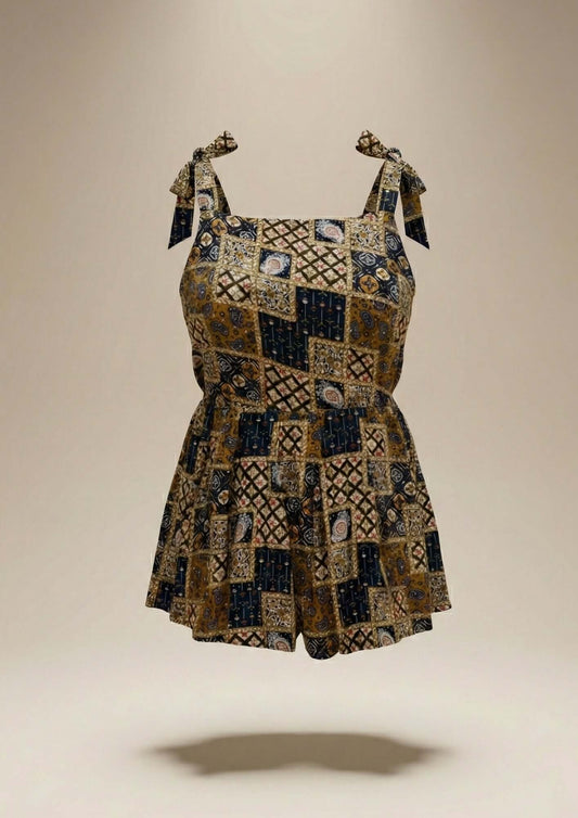 Chic India Patchwork Peplum Top patchwork design