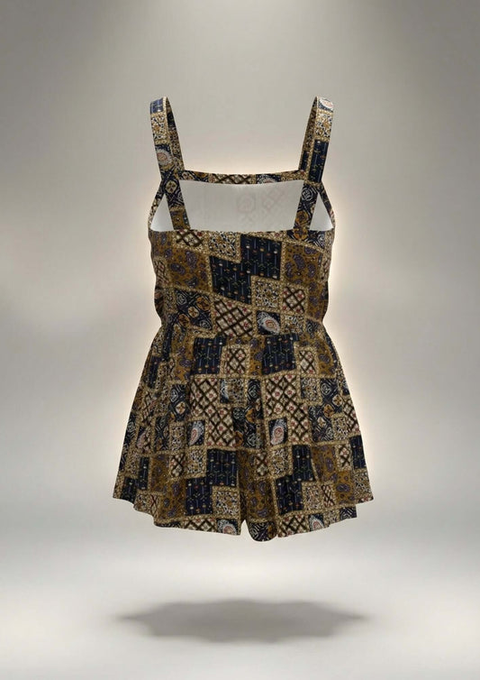 Chic India Patchwork Peplum Top patchwork design