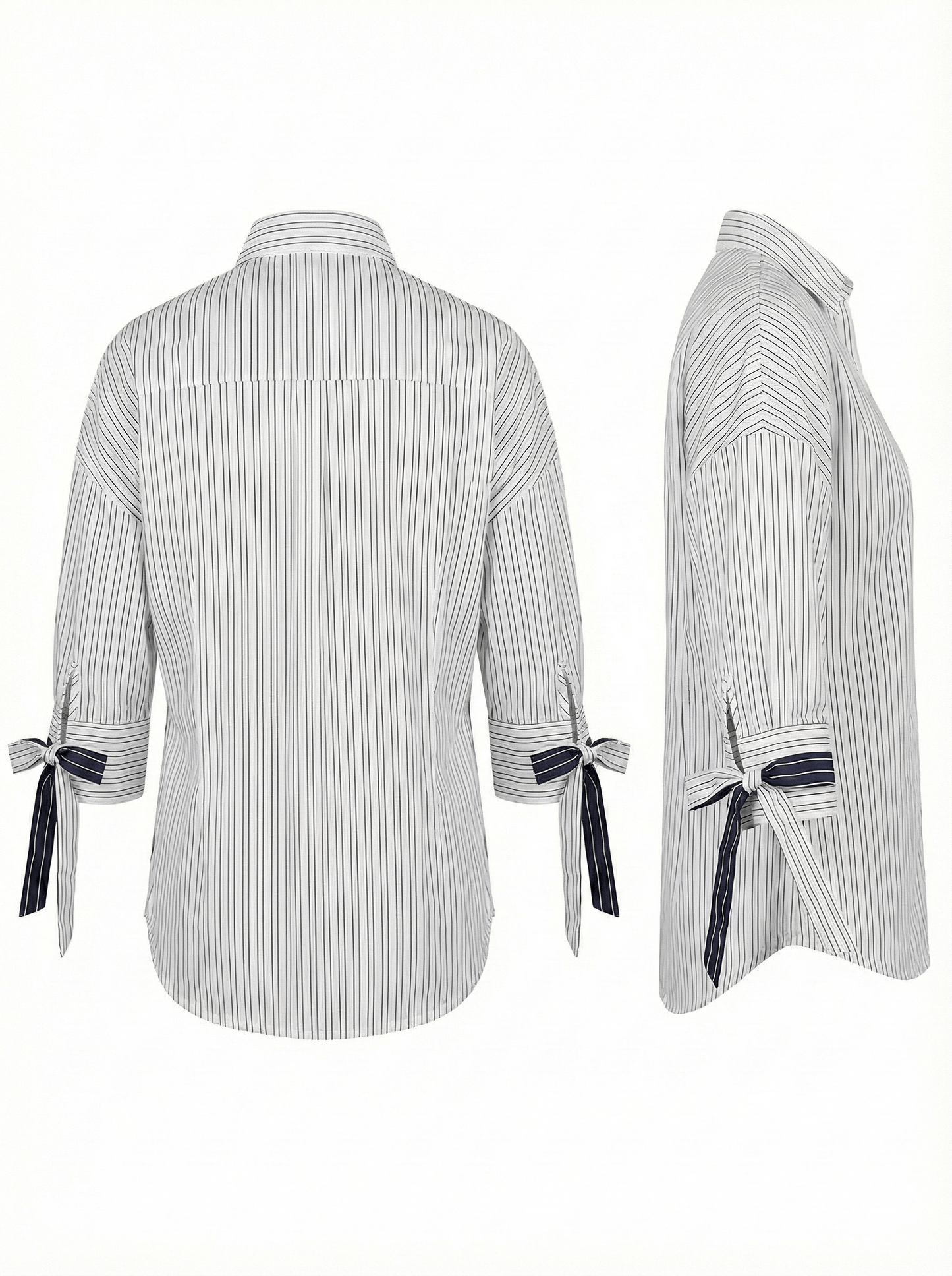 Chic India Striped Bow Tie Shirt office look