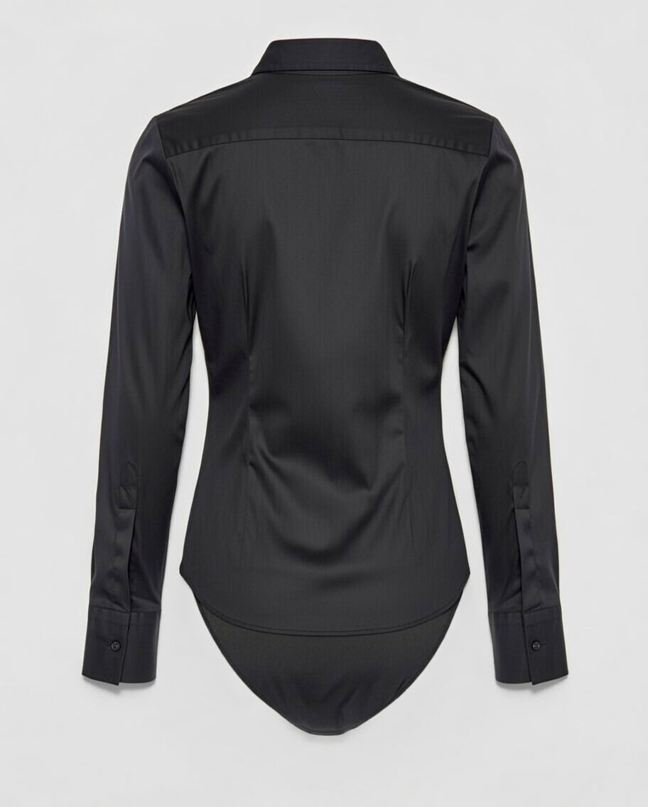 Black Bodysuit Shirt for Women – Sleek Formal Fit | Chic India