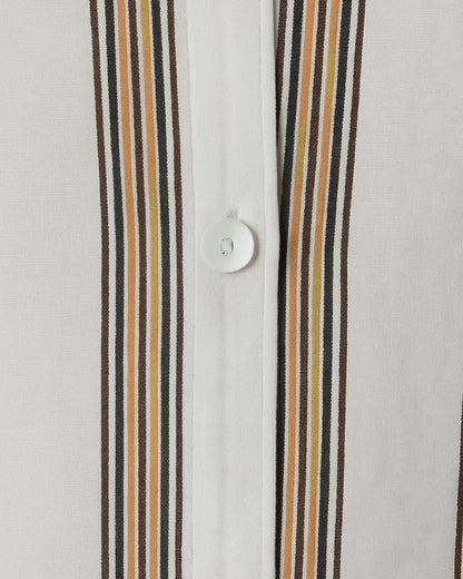 Women's Premium Striped Silk Shirt – Ivory & Cocoa