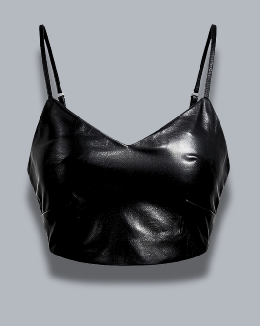 Black Leather Top - Chic  ndia
