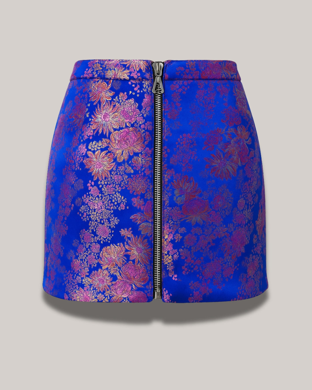 Imperial Bloom Brocade Mini Skirt – Royal Sapphire
