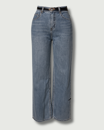 High-Waisted Wide-Leg Denim Jeans – Chic India