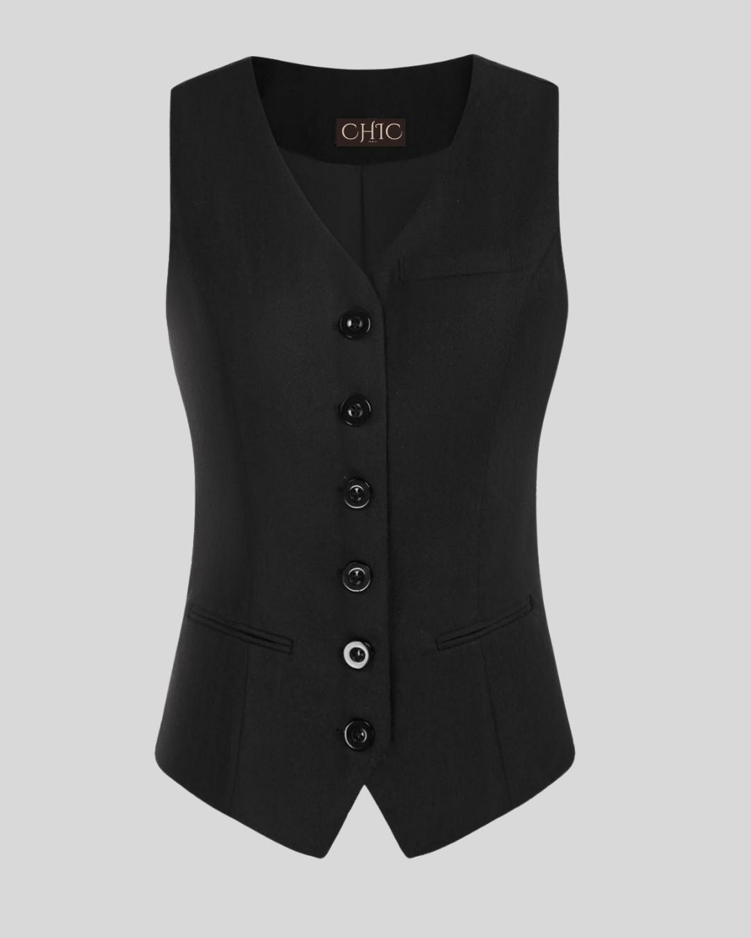 Sleek Black Formal Waistcoat – Timeless Elegance by Chic India