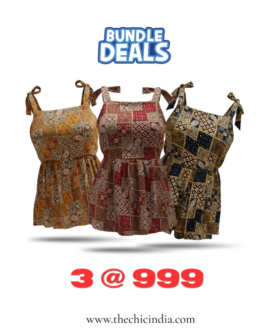 Women's Printed Summer Tops (Tie-Shoulder) - Just ₹999