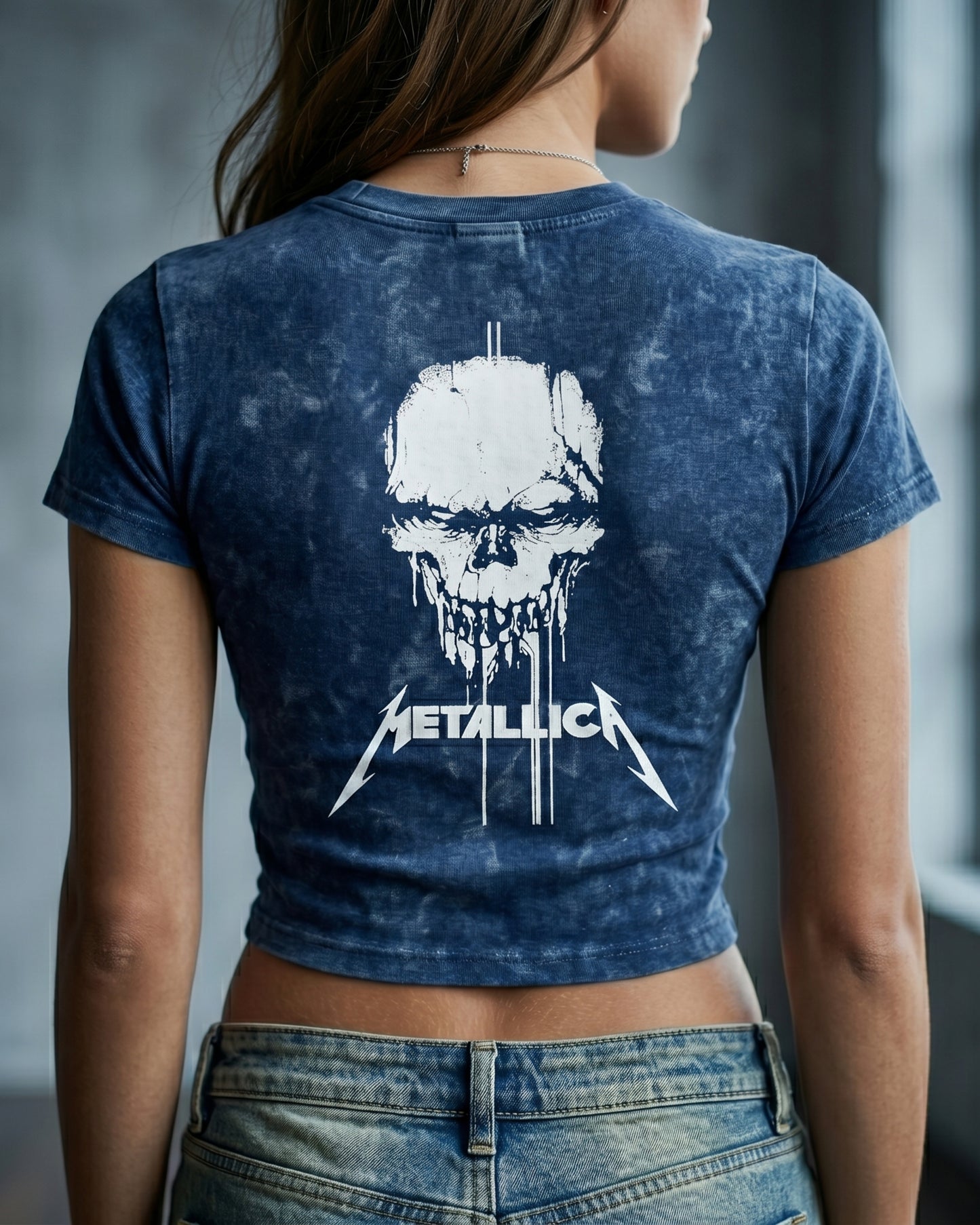 Metallica Limited Edition Acid Wash Baby Tee – Fitted Crop Top