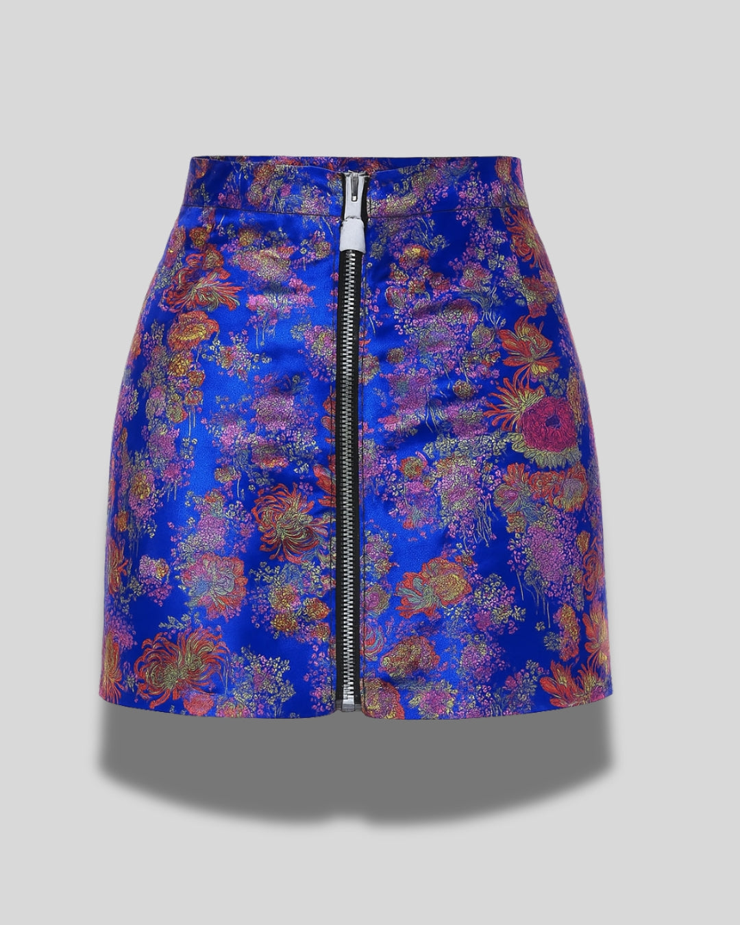 Imperial Bloom Brocade Mini Skirt – Royal Sapphire
