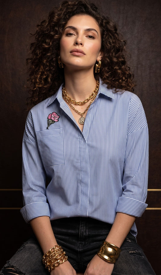Elegant Cotton Styles | Chic India Cotton Embroidered Shirt