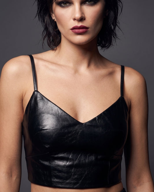 Edgy Night Style | Chic India Black Leather Top