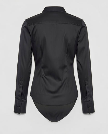 Black Bodysuit Shirt for Women – Sleek Formal Fit | Chic India
