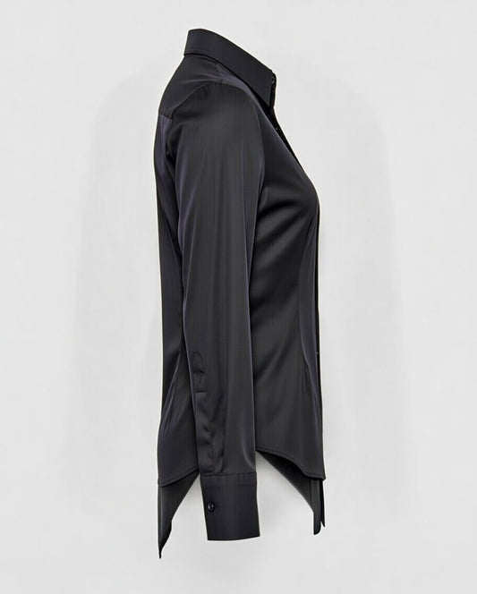 Black Bodysuit Shirt for Women – Sleek Formal Fit | Chic India